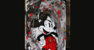 Une toile Mickey Éclaté 18X24 par Sophie Couture Artiste Peintre