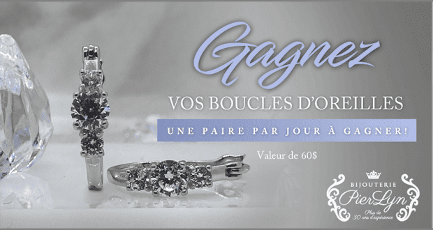 5 paires de boucles d'oreilles offertes par Bijouterie Pierlyn