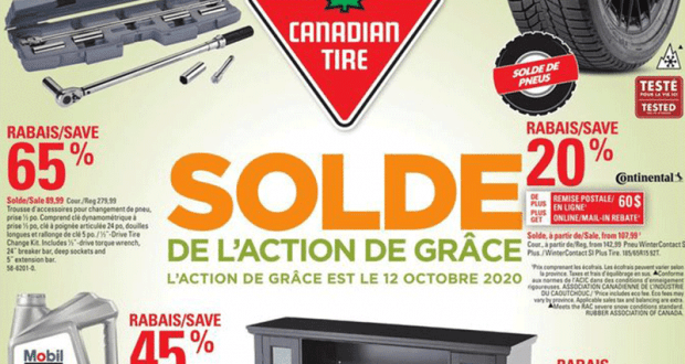 Circulaire Canadian Tire du 8 octobre au 14 octobre 2020