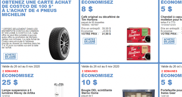 Circulaire Costco du 26 octobre au 08 novembre 2020