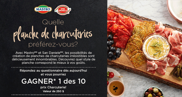 Gagnez 1 de 10 prix Charcuterie de Mastro et San Daniele