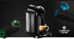 Gagnez 4 machines Nespresso Vertuo à tête ronde noire