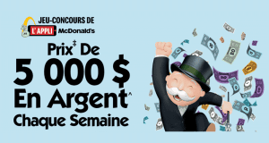 Gagnez chaque semaine un prix de 5000$ en argent