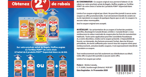 Pain bagels Pom à 99¢ au lieu de 4.49$