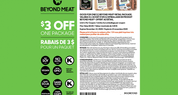 Simili-Viande Hachée à Base de Plantes Beyond Meat à 99¢