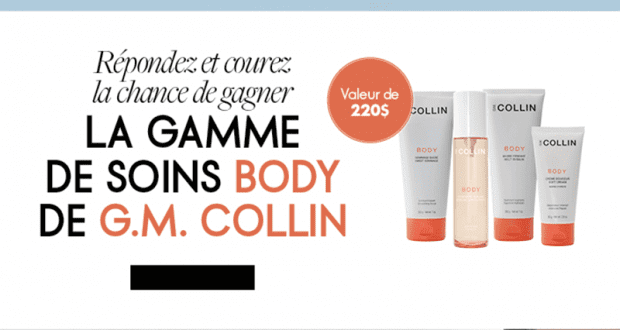 Un ensemble de 4 produits de la gamme BODY de G.M. Collin