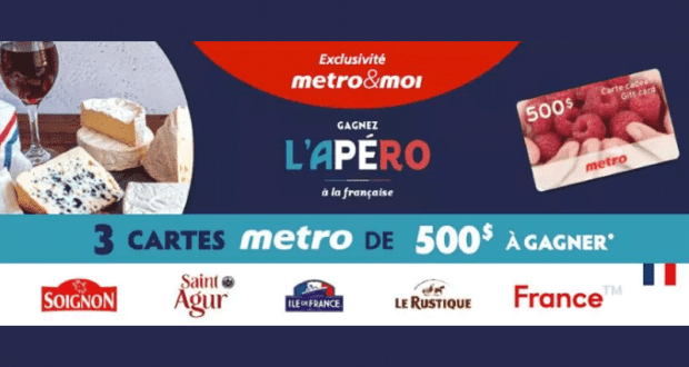 Gagnez 3 cartes-cadeaux Metro de 500$ chacune