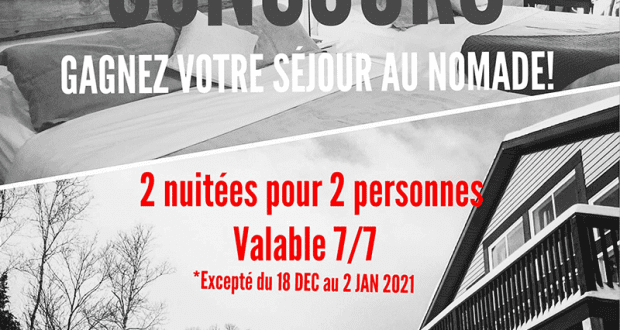 Gagnez un Séjour pour deux personnes chez Le Nomade