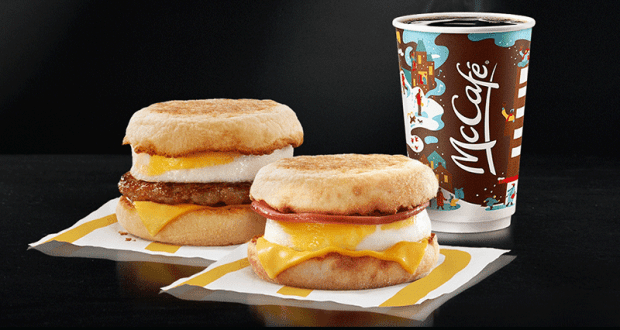 Mc Donald’s Deux sandwichs McMuffin pour 5 $ plus taxes