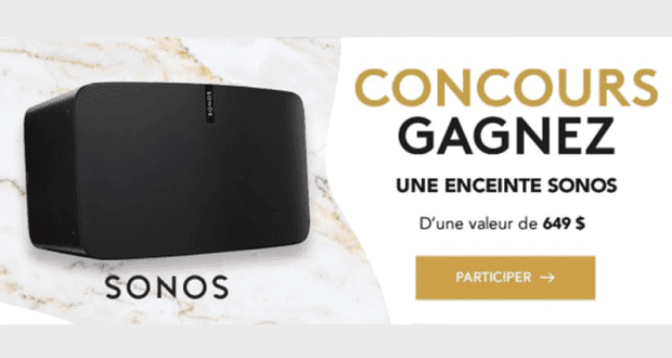 Une Enceinte sans-fil SONOS d'une valeur de 649$