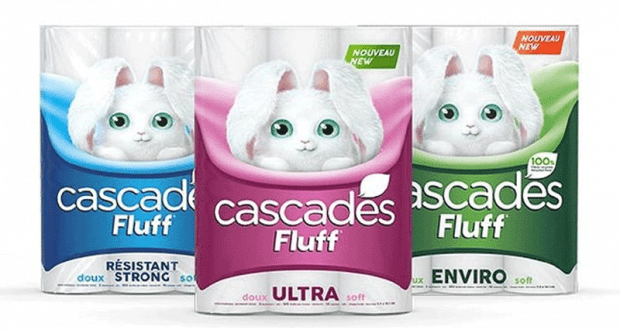 Emballage de 12 rouleaux doubles de Cascades Fluff à 3.38$