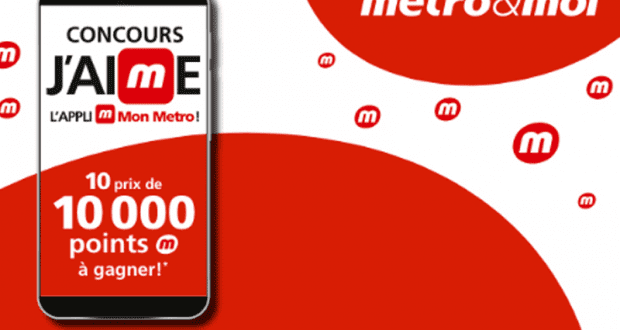 Gagnez 1 des 10 lots de 1000 points Metro de 80 $