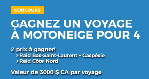 Gagnez 2 voyages de rêve en motoneige pour 4 personnes