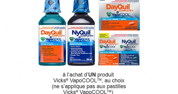 Coupon de 3$ à l’achat d’UN produit Vicks VapoCOOL au choix