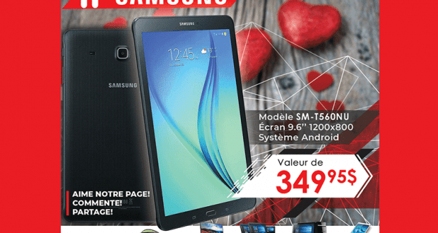 Gagnez Une tablette Samsung Galaxy Tab E