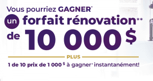Gagnez un chèque de 10 000 $ ou 1 des 10 prix instantanés de 1000 $