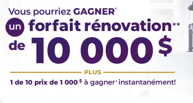 Gagnez un chèque de 10 000 $ ou 1 des 10 prix instantanés de 1000 $