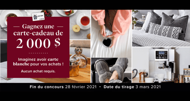 Gagnez une carte-cadeau Linen Chest de 2000 $