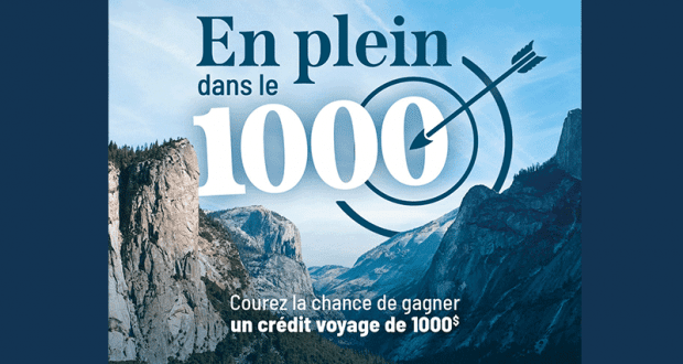 Un crédit voyage de 1000$ applicable sur un forfait au Canada