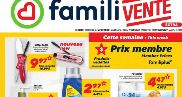 Circulaire Familiprix du 25 février au 3 mars 2021