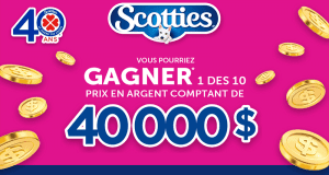 Gagnez 1 des 10 prix en argent de 40 000 $ chacun