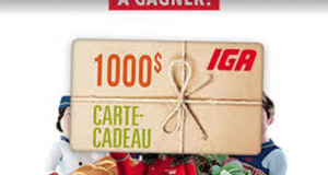 Gagnez 4 Cartes-cadeaux IGA d’une valeur de 1000$