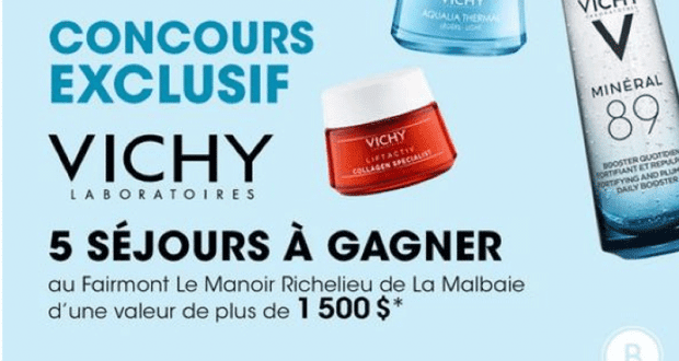 Gagnez 5 Séjours au Fairmont Le Manoir Richelieu (1500 $ chacun)