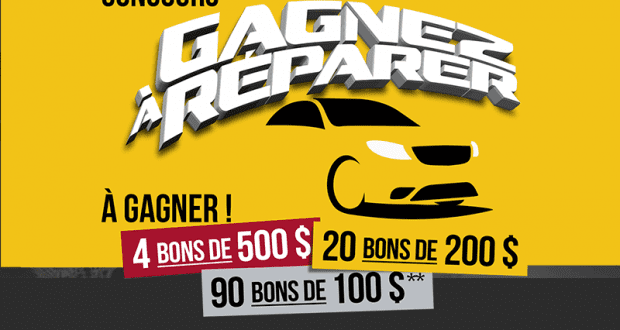 Gagnez 6900 $ en bons-réparation AutoPLACE