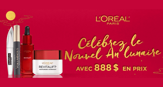 Gagnez 888$ de cadeaux L’Oréal