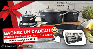 Gagnez une batterie de cuisine Heritage The Rock de 10 pièces