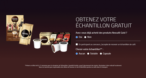 30 000 Échantillons gratuits du café soluble ou en capsule Nescafé