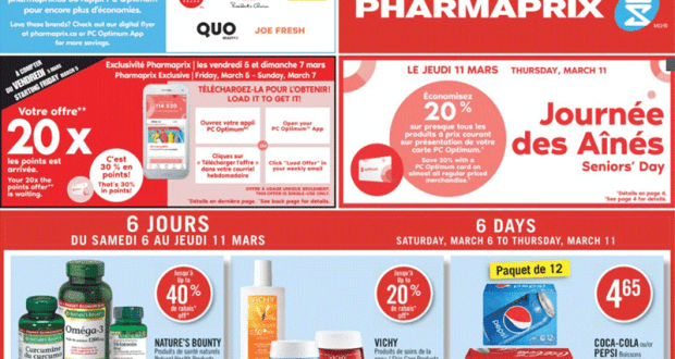 Circulaire Pharmaprix du 6 mars au 11 mars 2021