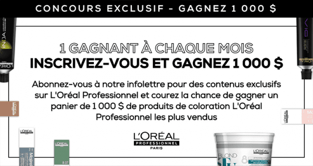 Gagnez 1000 $ de produits de coloration L’Oréal Professionnel