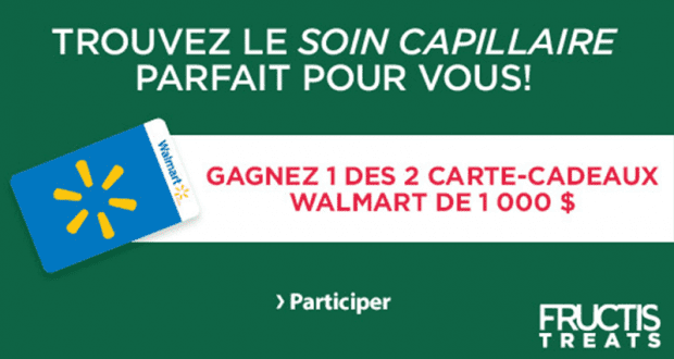 Gagnez 2 cartes cadeaux Walmart de 1000 $ chacune