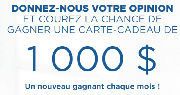 Gagnez une carte cadeau Jean Coutu de 1000 $