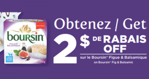 Coupon de 2$ sur le Boursin Figue & Balsamique