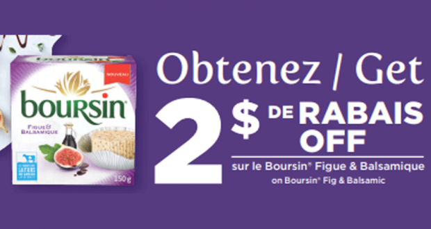 Coupon de 2$ sur le Boursin Figue & Balsamique