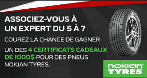 Gagnez 4 certificats-cadeaux de 1000 $ pour des pneus Nokian Tyres