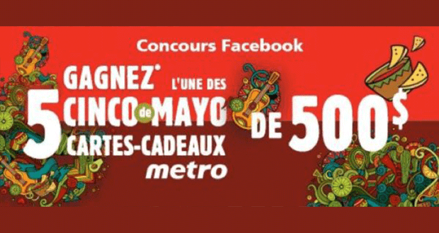 Gagnez 5 cartes-cadeaux épicerie Metro de 500$ chacune