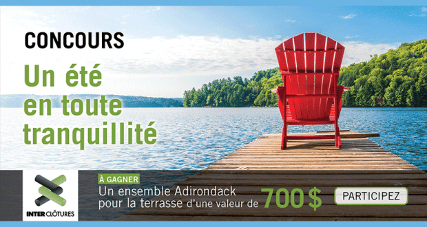 Gagnez un ensemble Adirondack pour la terrasse (Valeur de 700 $)