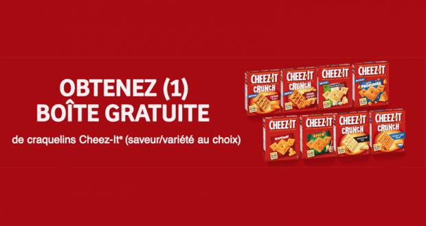 Recevez gratuitement une boîte de craquelins Cheez It