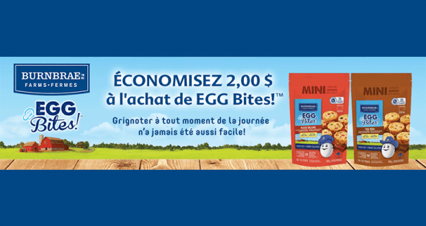 Coupon rabais de 2.00 $ à l'achat de EGG Bites