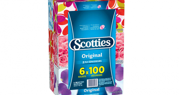 Emballage de 6 boîtes de papiers-mouchoirs Scotties à 3.33$