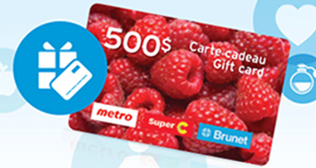Gagnez des cartes cadeaux Metro - Super C et Brunet de 500 $