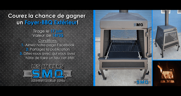 Gagnez un foyer-BBQ extérieur (Valeur de 1475 $)