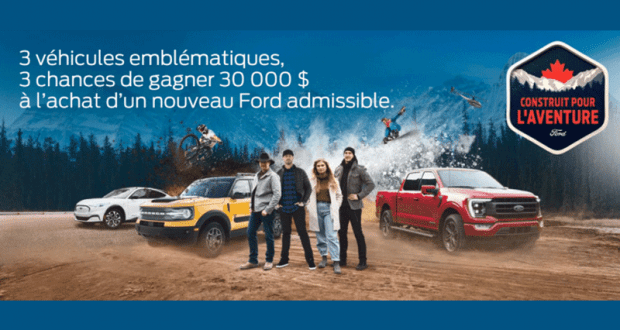 Gagnez un nouveau véhicule Ford (Valeur de 30000 $)