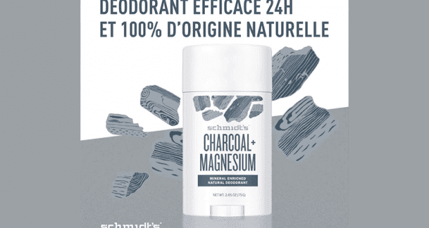 Échantillons gratuits du désodorisant naturel Schmidt’s au charbon