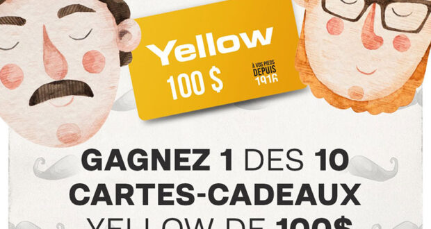 Gagnez 10 cartes-cadeaux Yellow de 100 $ chacune