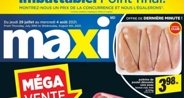 Circulaire Maxi du 29 juillet au 4 août 2021