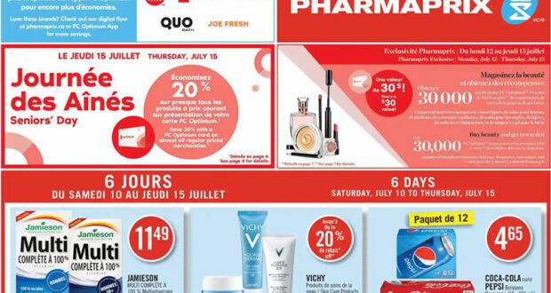 Circulaire Pharmaprix du 10 juillet au 15 juillet 2021